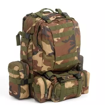 Рюкзак тактический туристический Storm tactic, 50 л, с карманами, расцветка мультикам, коричневый