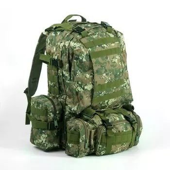 Рюкзак тактический туристический Storm tactic, 50 л, с карманами, расцветка пиксели, зелёный