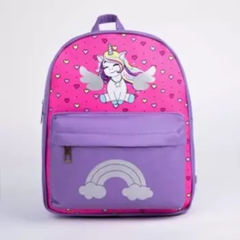 Рюкзак школьный текстильный c карманом «Единорог», светоотражающие элементы, 272310 см