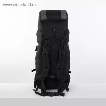 Рюкзак туристический, 120 л, отдел на шнурке, наружный карман, 2 боковых сетки, цвет чёрный/серый