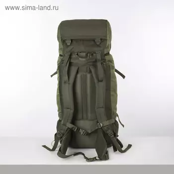 Рюкзак туристический, 120 л, отдел на шнурке, наружный карман, 2 боковых кармана, цвет зелёный