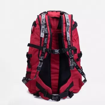 Рюкзак туристический, 65 л, отдел на молнии, 3 наружных кармана, цвет чёрный/бордовый