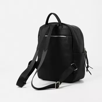 Рюкзак женский из искусственной кожи на молнии Медведково, 1 карман, цвет чёрный