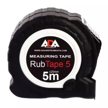 Рулетка ADA RubTape 5, сталь, с двумя СТОПами, 5 м х 25 мм
