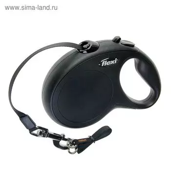 Рулетка Flexi New Classic L (до 50 кг) лента 5 м, черная