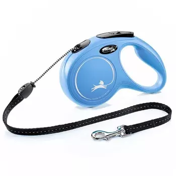 Рулетка Flexi New Classic М (до 20 кг) 5 м трос, синяя