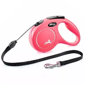 Рулетка Flexi New Classic М (до 20 кг) 5 м трос, красная