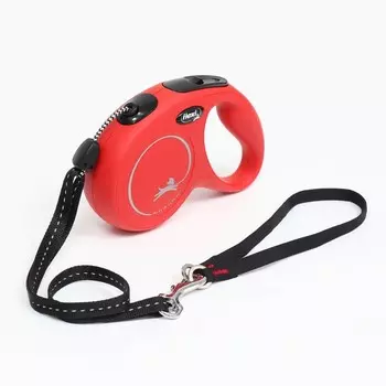 Рулетка Flexi New Classic М (до 20 кг) 5 м трос, красная