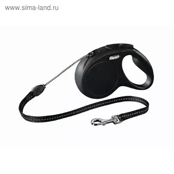 Рулетка Flexi New Classic S (до 12 кг) 8 м трос, черная