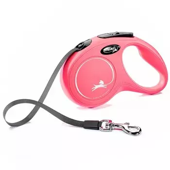 Рулетка Flexi New Classic S (до 15 кг) 5 м лента, красная