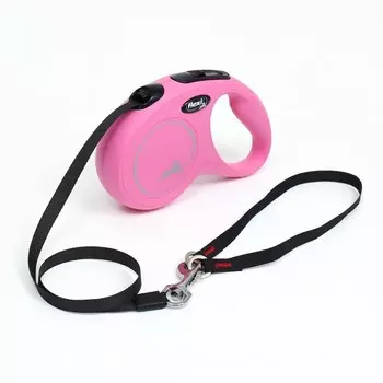 Рулетка Flexi New Classic S (до 15 кг) 5 м лента, розовая