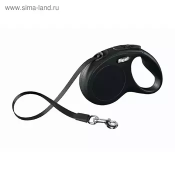 Рулетка Flexi New Classic XS (до 12 кг) 3 м лента, черная