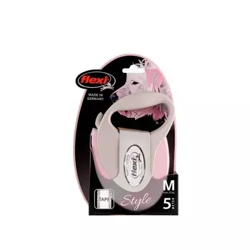 Рулетка Flexi Safari M (до 25 кг) 5 м трос, розовая