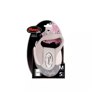 Рулетка Flexi Safari M (до 25 кг) 5 м трос, белая