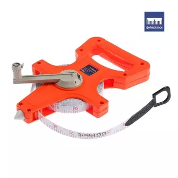 Рулетка геодезическая ТУНДРА, фиберглассовая лента, 20 м