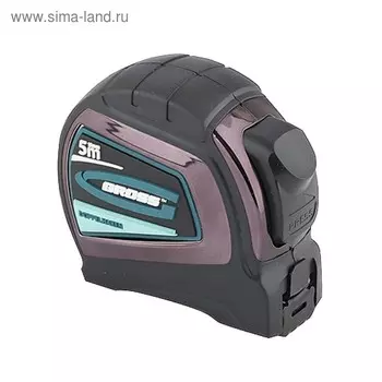 Рулетка GROSS Doppelhaken, 5 м 19 мм, двухсторонний зацеп, нейлоновая, двухсторонняя шкала