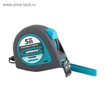 Рулетка GROSS "Ergonomisch", 5 м x 19 мм, магнитный обрезиненный зацеп