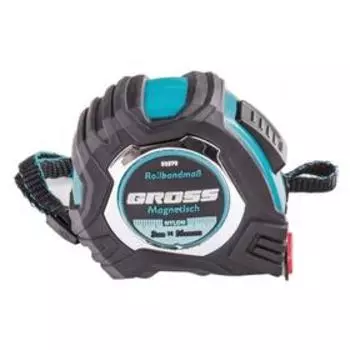 Рулетка Gross Magnetisch 32570, обрезиненный корпус, автостоп, нейлон, 3 м х 16 мм