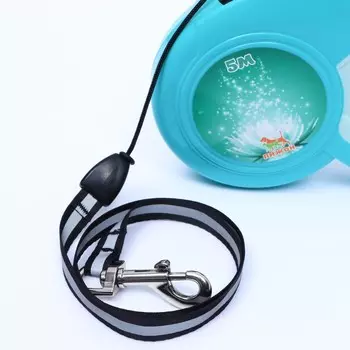 Рулетка «Пижон» с прорезиненной ручкой, 5 м, до 25 кг, трос, бирюзово-зелёная