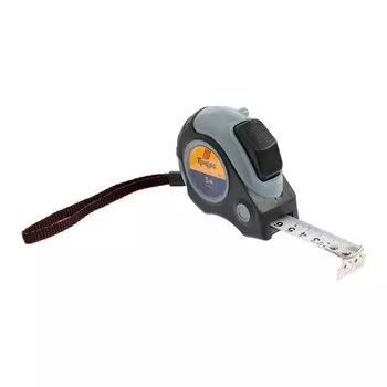 Рулетка ТУНДРА, двухкомпонентный корпус, автостоп, магнитный зацеп, 5 м 19 мм