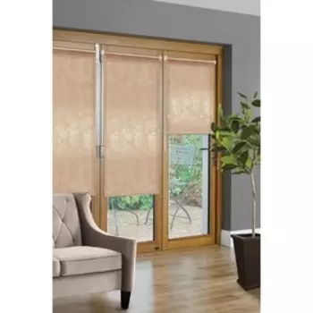 Рулонная штора «Арабеска» на балконную дверь, 62х215 см, цвет капучино