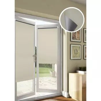 Рулонная штора Blackout на балконную дверь, отражающий, 62х215 см, цвет крем