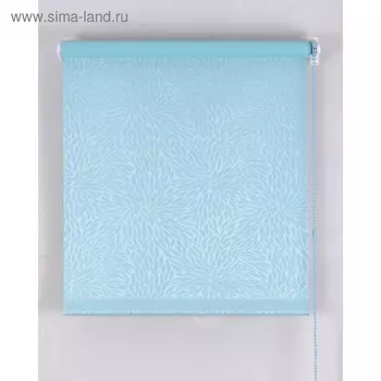 Рулонная штора Blackout, размер 70х160 см, имитация жаккарда «подсолнух», цвет голубой