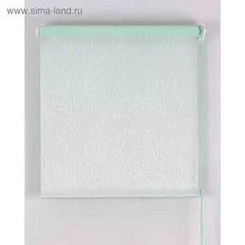 Рулонная штора Blackout, размер 80х160 см, имитация жаккарда «подсолнух», цвет светло-зелёный