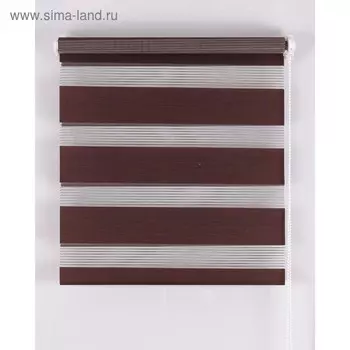 Рулонная штора «День и Ночь», размер 180х160 см, цвет шоколад