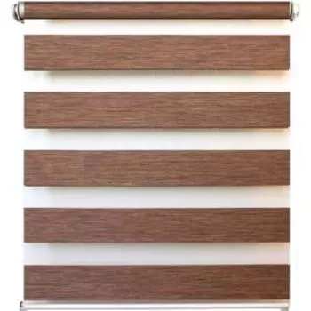 Рулонная штора день/ночь «Канзас», 43 х 160 см, цвет коричневый