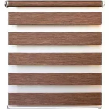 Рулонная штора день/ночь «Канзас», 67 х 160 см, цвет коричневый