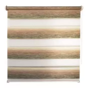 Рулонная штора день/ночь «Ливерпуль», 100 х 160 см, цвет бежево-зелёный