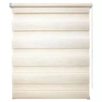 Рулонная штора день-ночь «Люрекс», 120х160 см, цвет кремовый