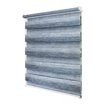 Рулонная штора день-ночь «Рафаэлло», 140х160 см, цвет серо-голубой