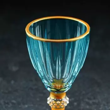 Рюмка стеклянная «Триумф», 50 мл, 5,3×10,4 см, цвет голубой