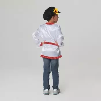 Русский народный костюм для мальчика, рубаха + картуз, р-р 32, рост 122-128 см