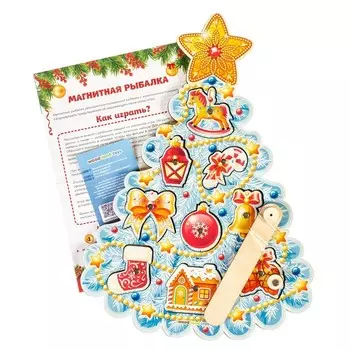 Магнитная рыбалка «Ёлочка», 9 фигур, 1 удочка