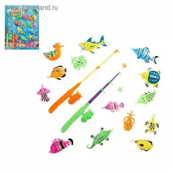 Рыбалка «Морские приключения»: 14 фигурок, 2 удочки