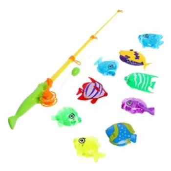 Рыбалка «Морские жители» 9 рыбок, 1 удочка, МИКС