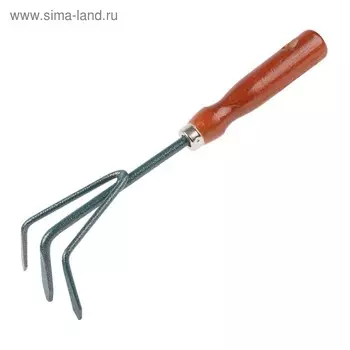 Рыхлитель, длина 28 см, 3 зубца, деревянная ручка, GRINDA