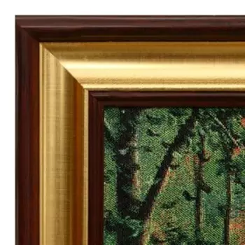 S013-40х80 Картина из гобелена "Сосновый бор и речка" (48х87)