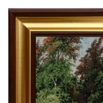 S209-40х80 Картина из гобелена "Домик в лесу у пруда" (48х87)