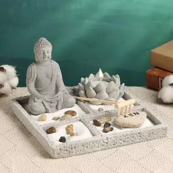 Японский сад камней настольный «Дзен. Харуми», со свечой, набор аксессуаров, 191915 см