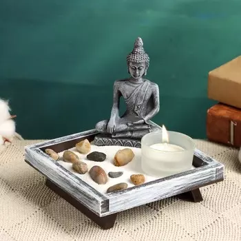 Японский сад камней настольный «Дзен. Коуки», со свечой, набор аксессуаров, 131313 см