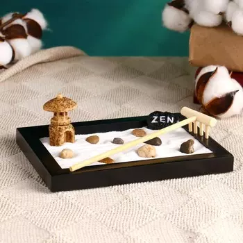 Японский сад камней настольный «Дзен. Мизуки», с набором аксессуаров, 1115 см