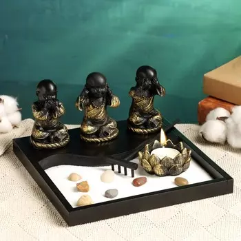 Японский сад камней настольный «Дзен. Сатоши», со свечой, набор аксессуаров, 202012 см