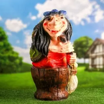 Садовая фигура "Баба-Яга" малая, 35х30х55 см