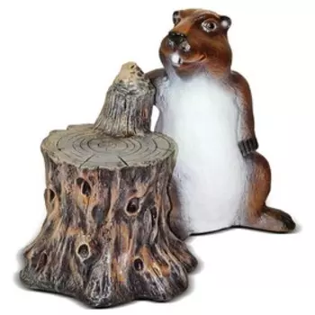 Садовая фигура "Бобер с пнем №2"