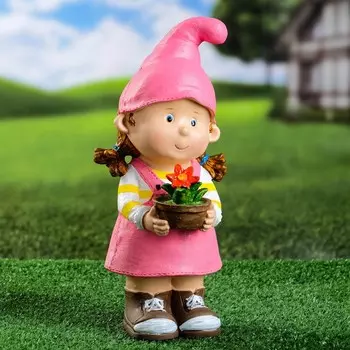 Садовая фигура из гипса «Девочка с цветочками», 331514 см