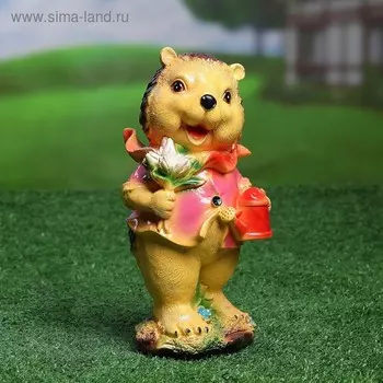 Садовая фигура "Еж садовник малый" 11х12х24см